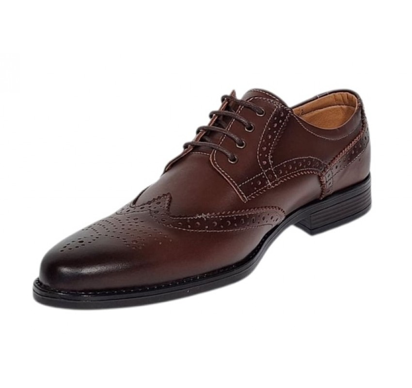 Pantofi barbati Derby Wingtip Brogue din piele naturala GKR826M