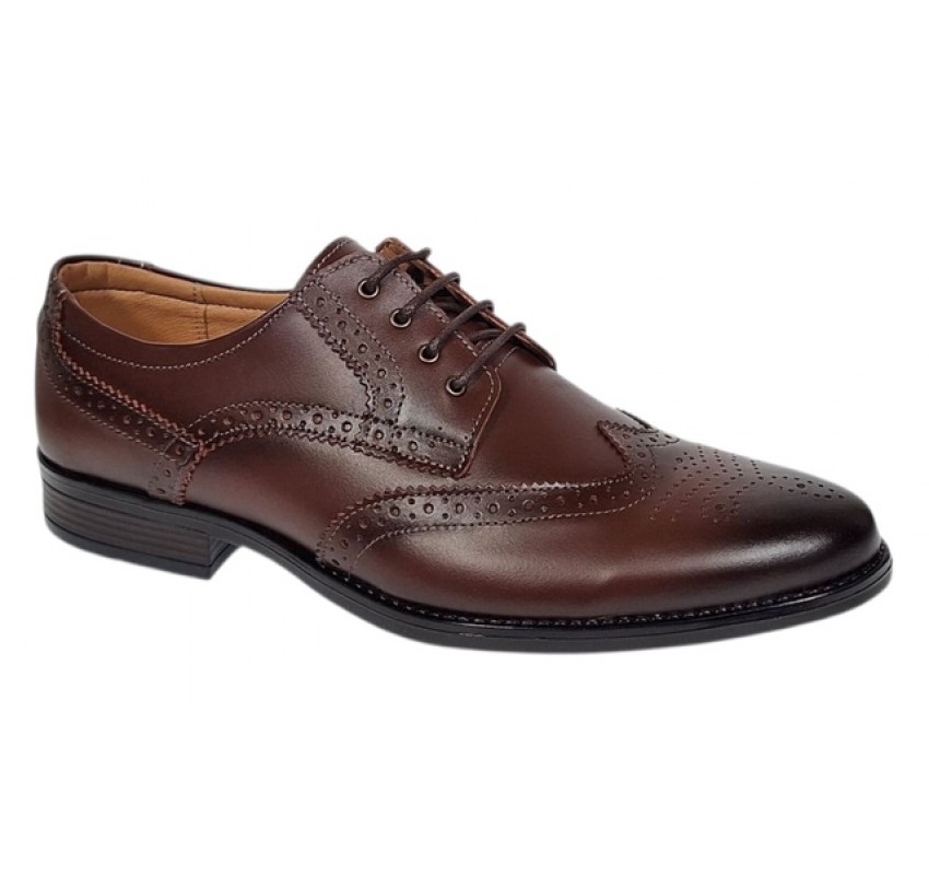Pantofi barbati Derby Wingtip Brogue din piele naturala GKR826M