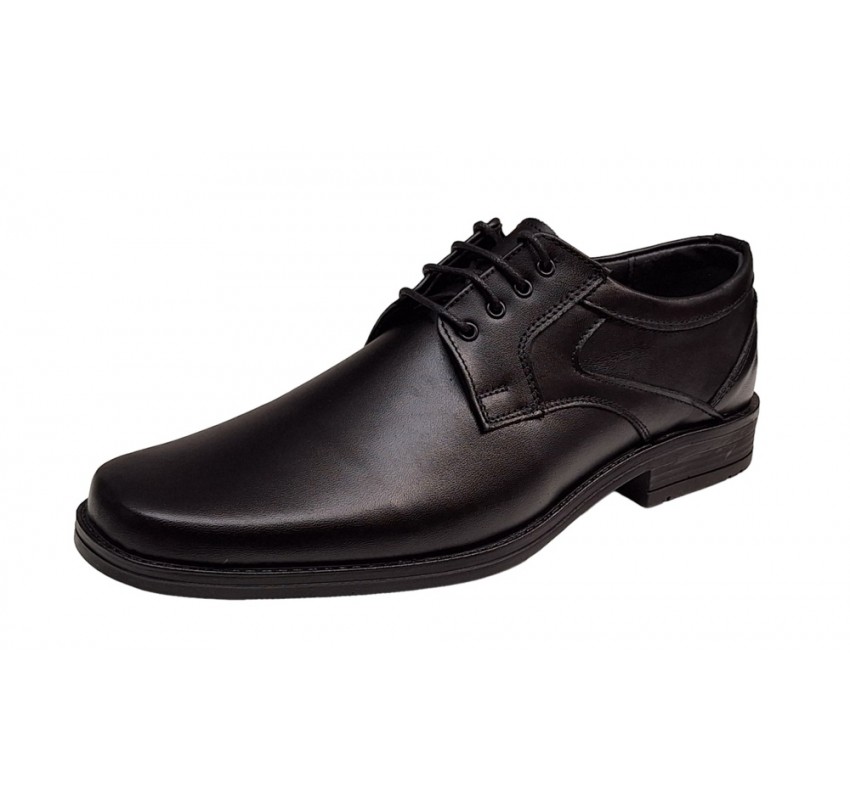 Pantofi barbati eleganti din piele naturala, negru, politie, pompieri, jandarmi - GKR86N