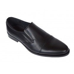 Pantofi barbati eleganti piele naturala fara siret Negru - GKR87N