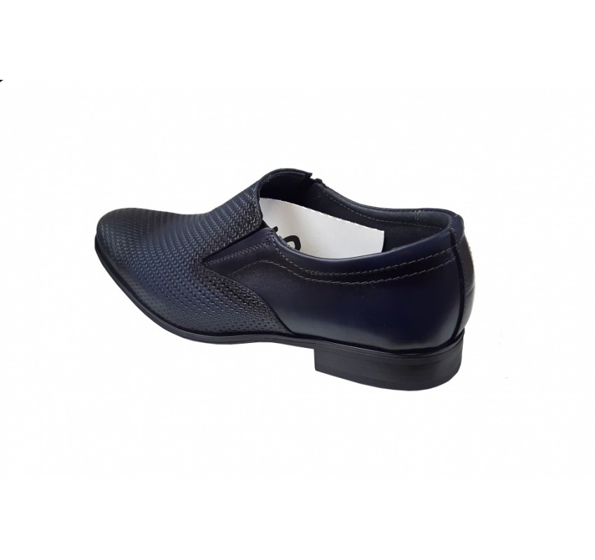 Pantofi barbati eleganti, din piele naturala, Bleumarin, cu elastic 891BLM Pantofi barbati eleganti, din piele naturala, Bleumarin, cu elastic 891BLM