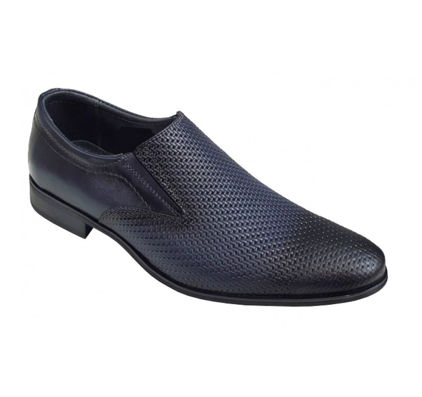 Pantofi barbati eleganti, din piele naturala, Bleumarin, cu elastic  891BLM