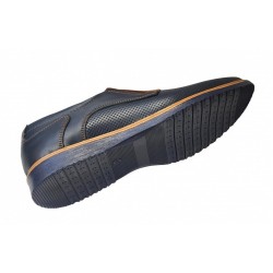 Pantofi barbati casual din piele naturala bleumarin - GKR90BLU