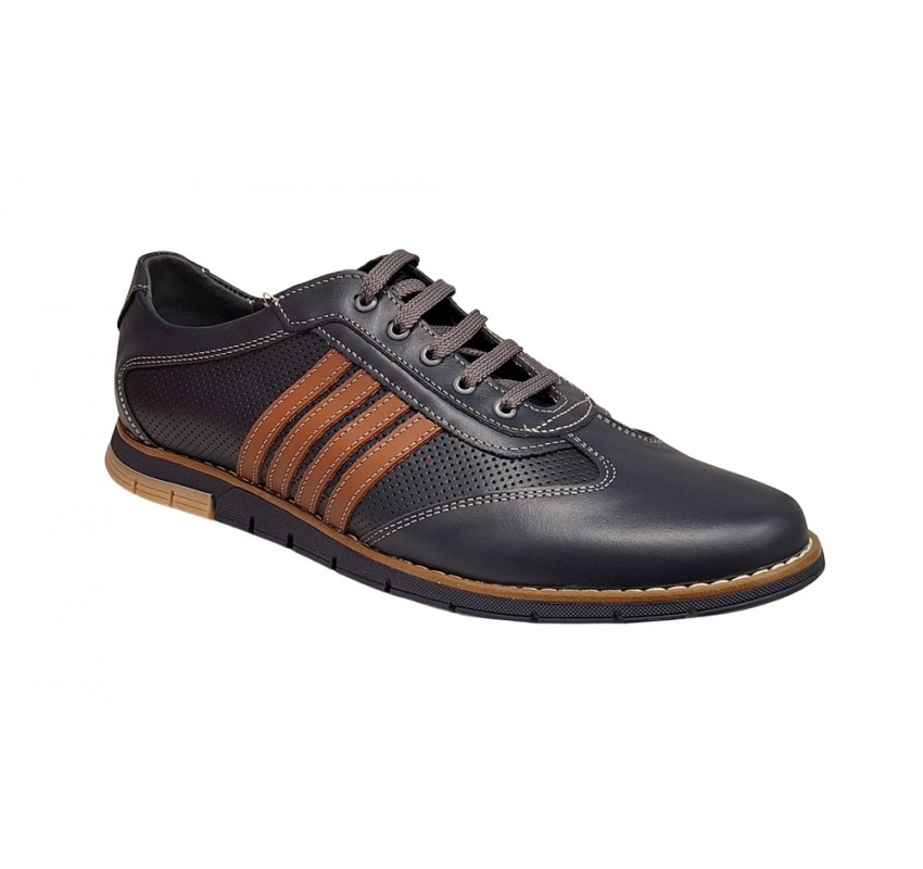 Pantofi barbati sport din piele naturala , Bleumarin, Maro - GKR92BLM Pantofi barbati sport din piele naturala , Bleumarin, Maro - GKR92BLM