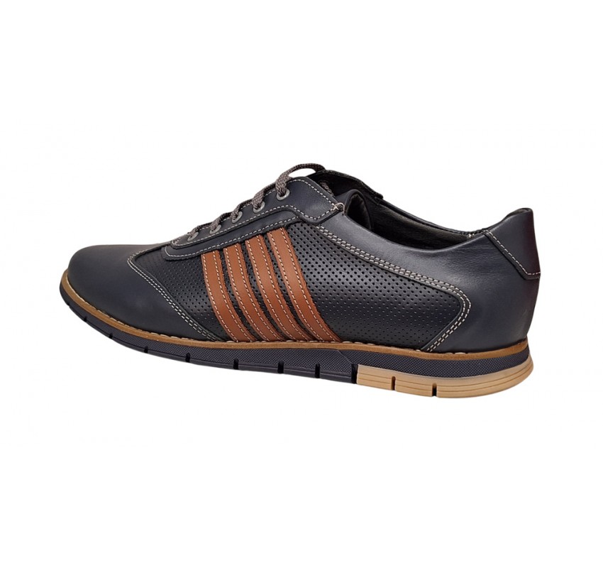 Pantofi barbati sport din piele naturala , Bleumarin, Maro - GKR92BLM Pantofi barbati sport din piele naturala , Bleumarin, Maro - GKR92BLM