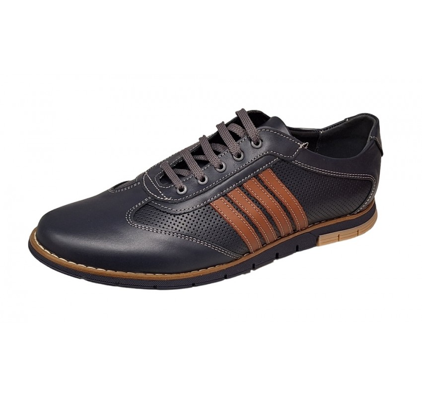 Pantofi barbati sport din piele naturala , Bleumarin, Maro - GKR92BLM Pantofi barbati sport din piele naturala , Bleumarin, Maro - GKR92BLM