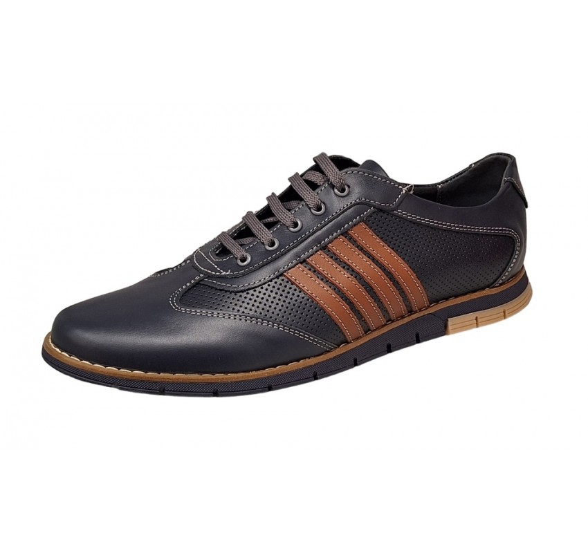 Pantofi barbati sport din piele naturala , Bleumarin, Maro - GKR92BLM Pantofi barbati sport din piele naturala , Bleumarin, Maro - GKR92BLM