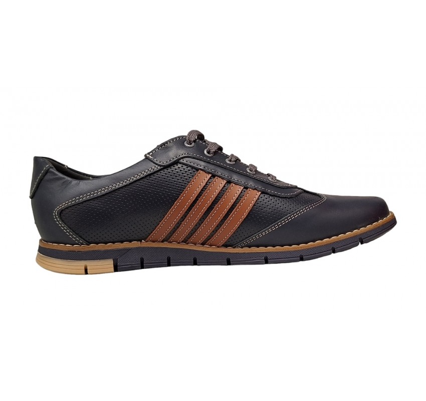 Pantofi barbati sport din piele naturala , Bleumarin, Maro - GKR92BLM Pantofi barbati sport din piele naturala , Bleumarin, Maro - GKR92BLM