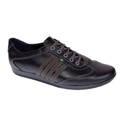 Pantofi barbati sport din piele naturala , Negru - GKR93N