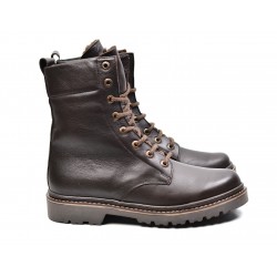 Bocanci barbati, inalti, maro, din piele naturala, imblaniti, Army Force GKR 955M