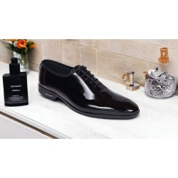 Pantofi eleganti barbati pentru evenimente, piele naturala lac negru – Eleganta si rafinament absolut GKR Top
