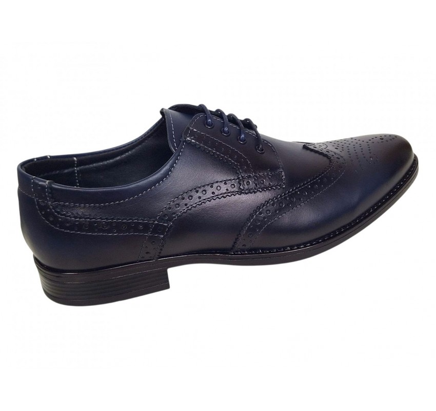 Pantofi barbati eleganti din piele naturala bleumarin GKR993BLM