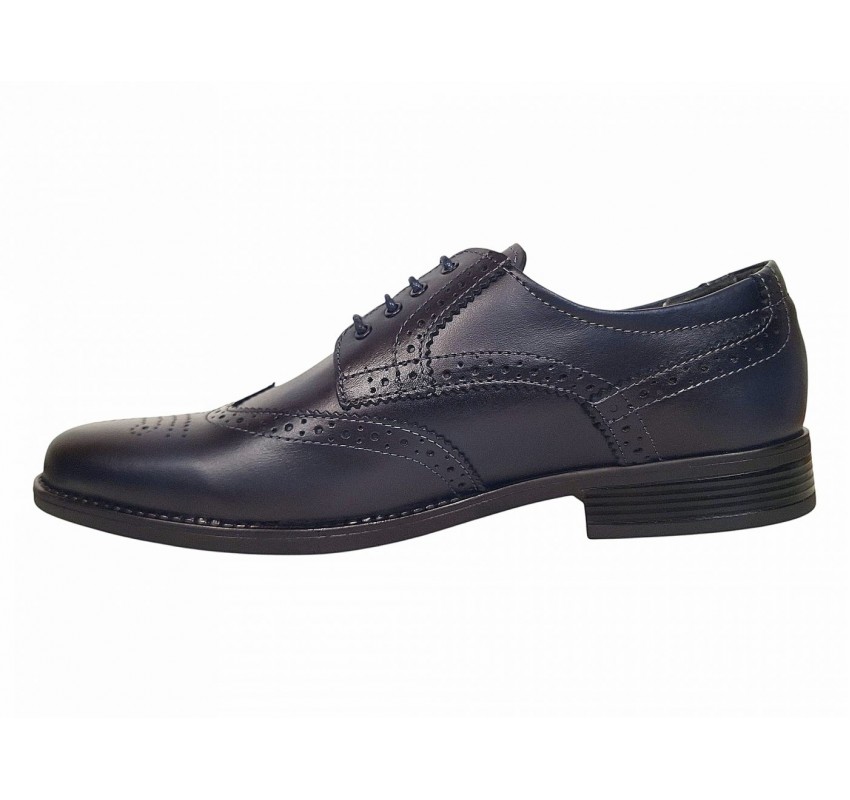Pantofi barbati eleganti din piele naturala bleumarin GKR993BLM