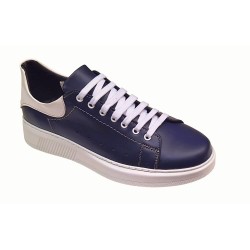 Pantofi barbati din piele naturala, Bleumarin & Alb GKRCOMBAT2BL