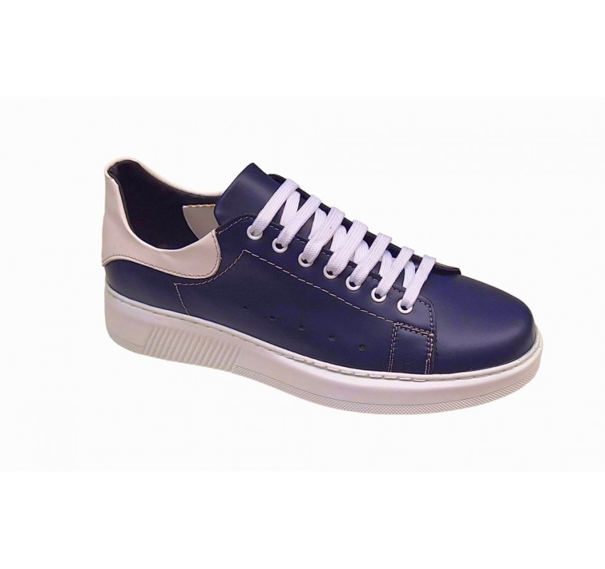 Pantofi barbati din piele naturala, Bleumarin & Alb GKRCOMBAT2BL