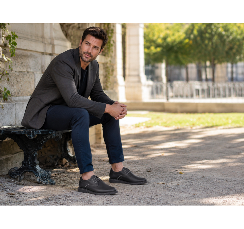 Pantofi barbati casual din piele naturala - Corsa Negru Siret