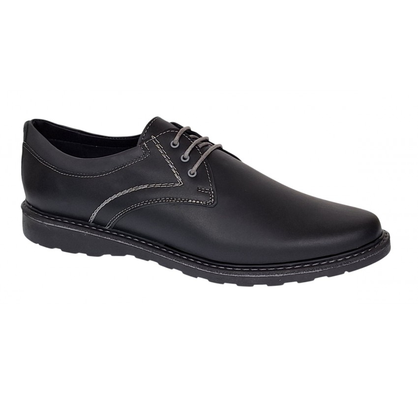 Pantofi barbati casual din piele naturala - Corsa Negru Siret Pantofi barbati casual din piele naturala - Corsa Negru Siret