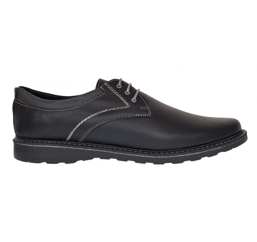 Pantofi barbati casual din piele naturala - Corsa Negru Siret Pantofi barbati casual din piele naturala - Corsa Negru Siret