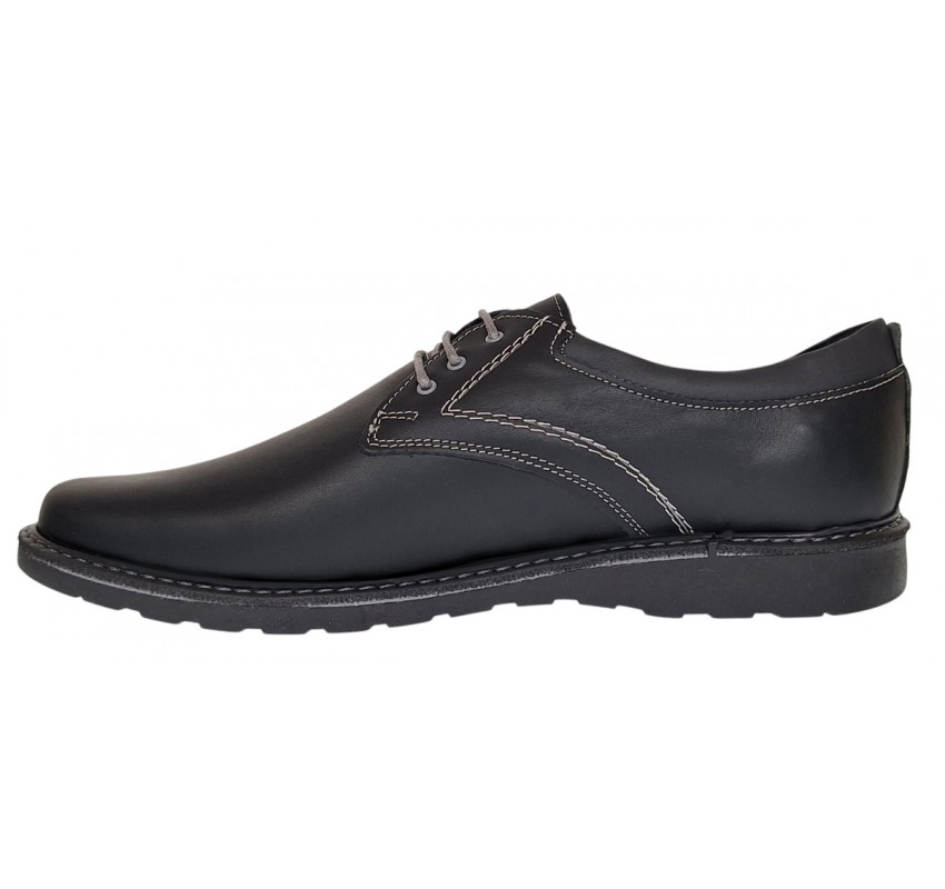 Pantofi barbati casual din piele naturala - Corsa Negru Siret Pantofi barbati casual din piele naturala - Corsa Negru Siret