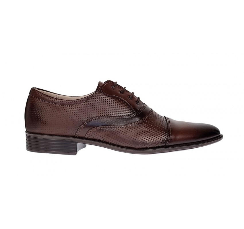 Pantofi barbati eleganti cu siret din piele naturala Maro GKRCRISM Pantofi barbati eleganti cu siret din piele naturala Maro GKRCRISM