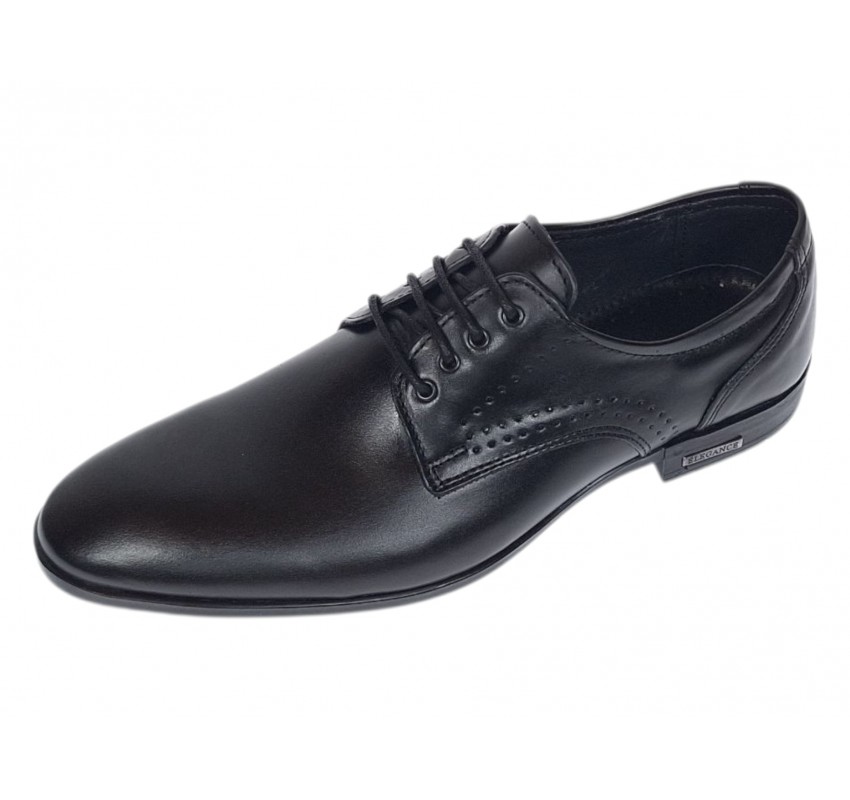 Pantofi barbati eleganti din piele naturala, Negru GKRN2N