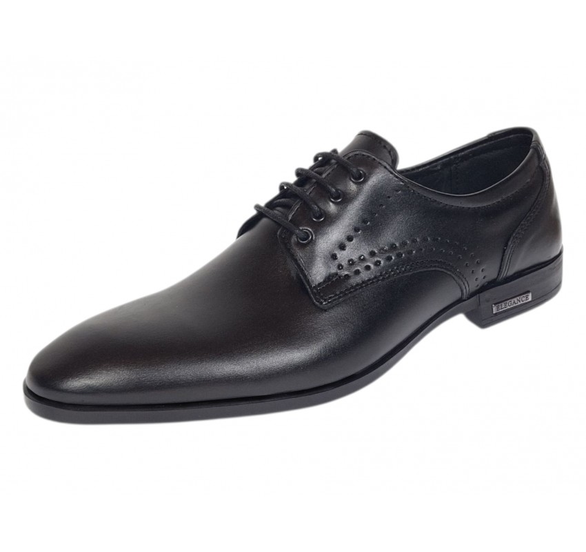 Pantofi barbati eleganti din piele naturala, Negru GKRN2N