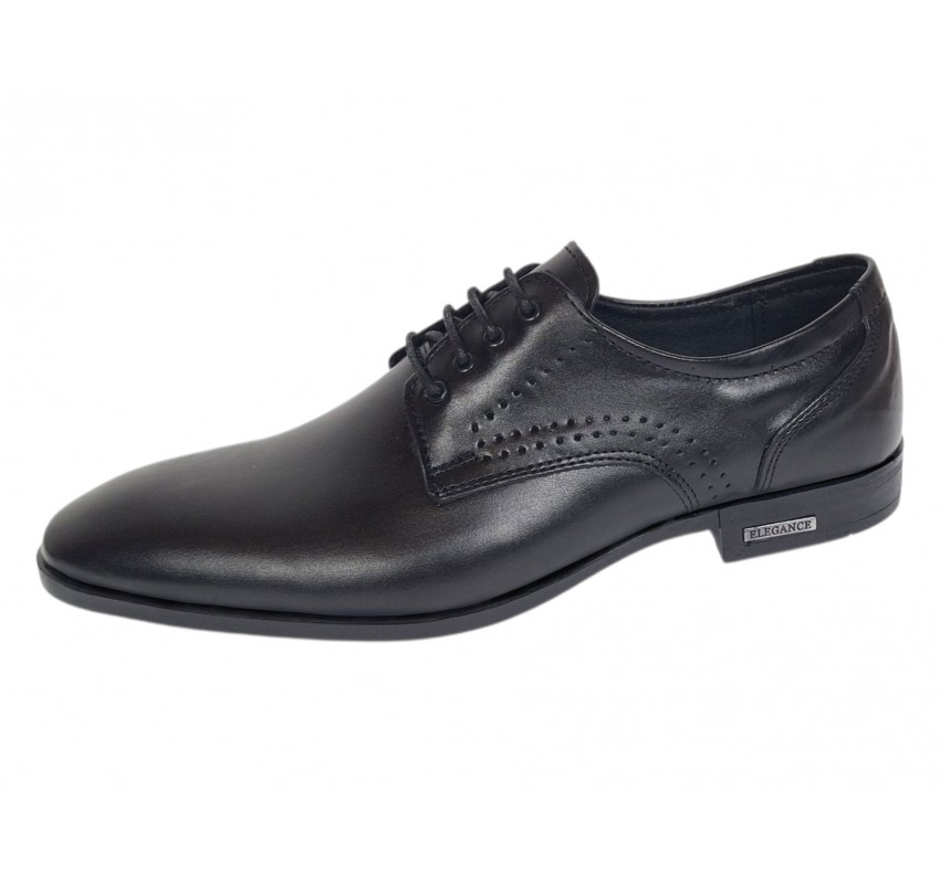 Pantofi barbati eleganti din piele naturala, Negru GKRN2N