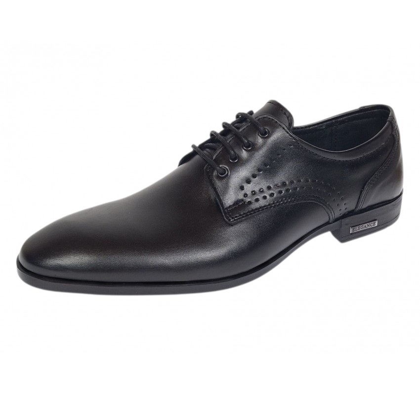 Pantofi barbati eleganti din piele naturala, Negru GKRN2N