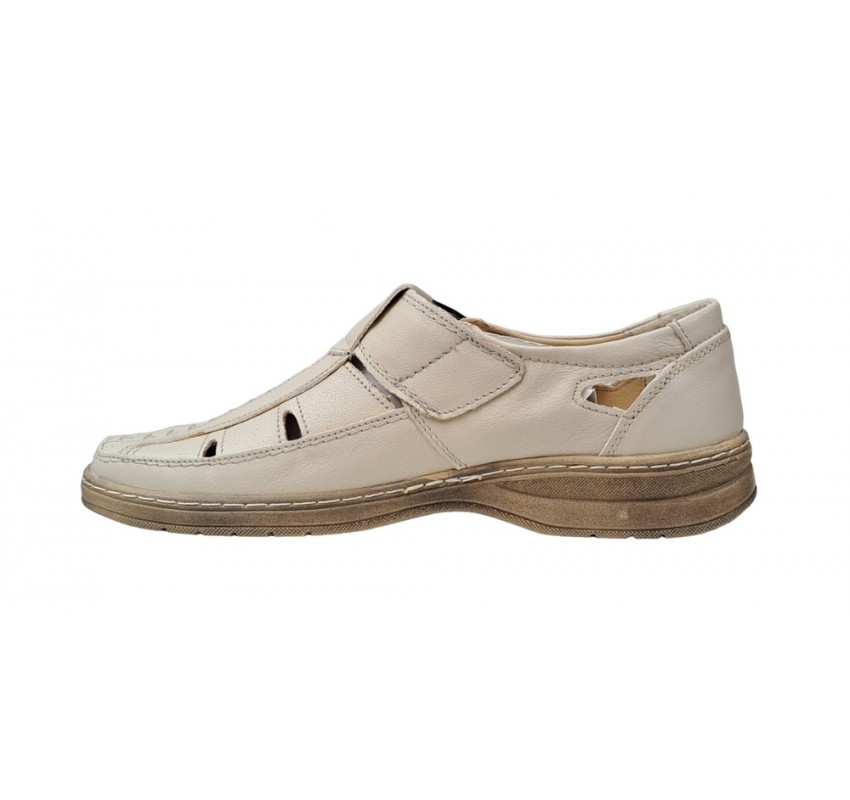 Pantofi barbati casual, perforati, din piele naturala, Bej - GKRPERFCBEJ