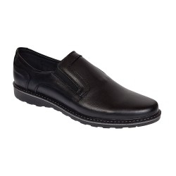 Pantofi barbati casual din piele naturala cu elastic negru GKRSPORTELN Pantofi barbati casual din piele naturala cu elastic negru GKRSPORTELN
