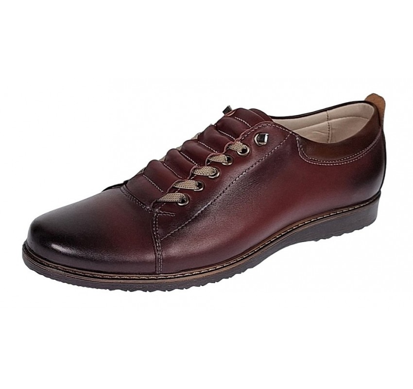 Pantofi barbati casual din piele naturala Bordeaux - GKRSPORTVIS