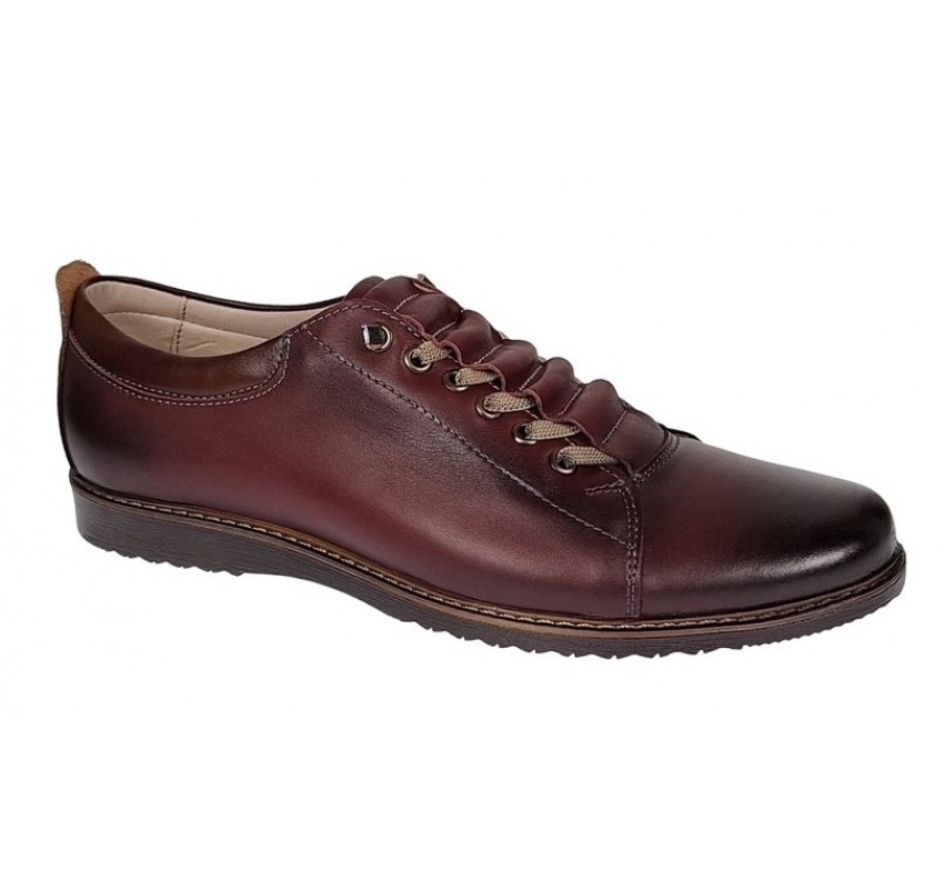 Pantofi barbati casual din piele naturala Bordeaux - GKRSPORTVIS