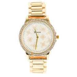 Ceas Dama casual, cu pietricele, GENEVA, auriu, quartz - GNVGOLD