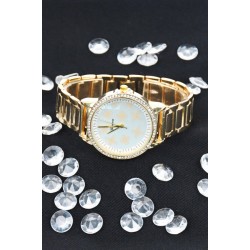 Ceas Dama casual, cu pietricele, GENEVA, auriu, quartz - GNVGOLD