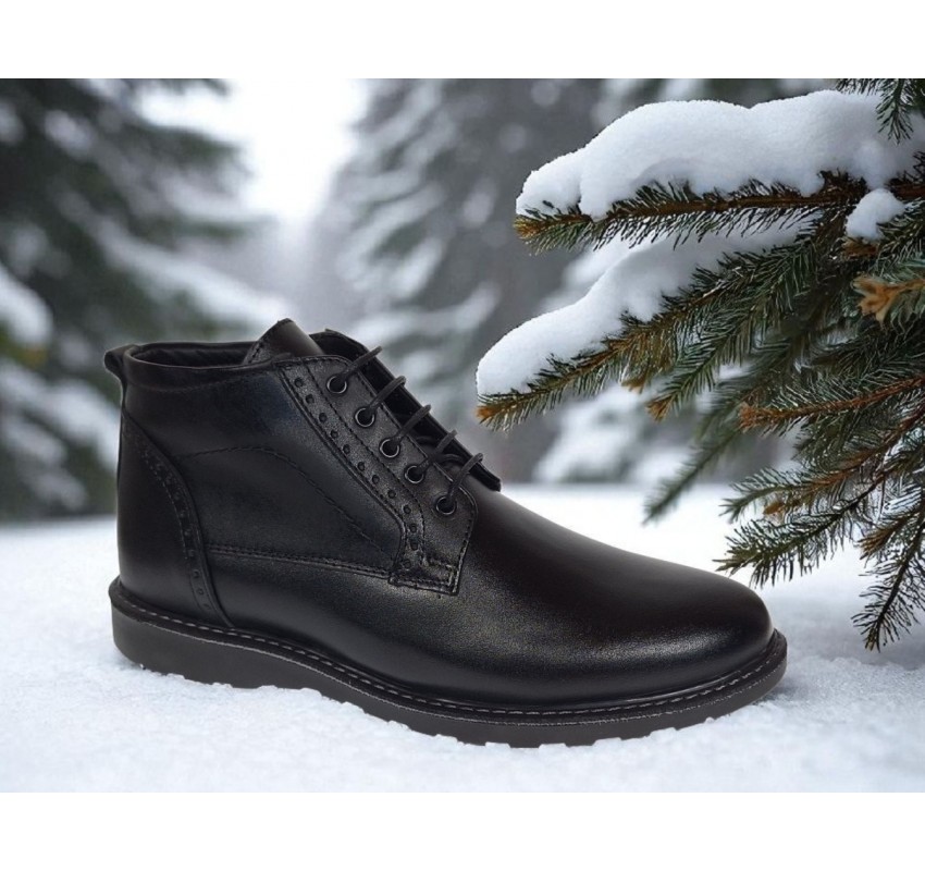 Ghete barbati din piele naturala pe talpa Sport Urban cu siret si fermoar imblanite GS2019CSN