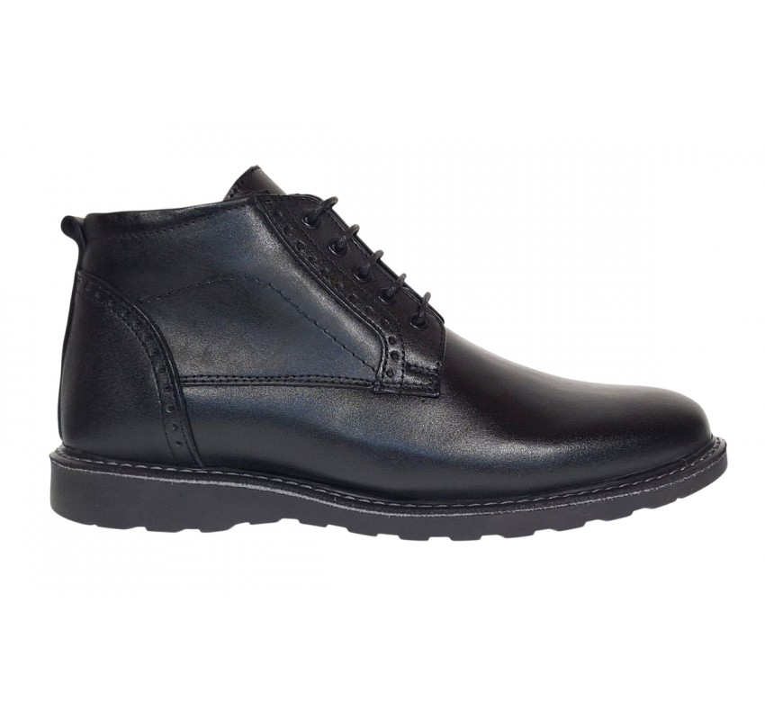 Ghete barbati din piele naturala pe talpa Sport Urban cu siret imblanite GS2019CSN