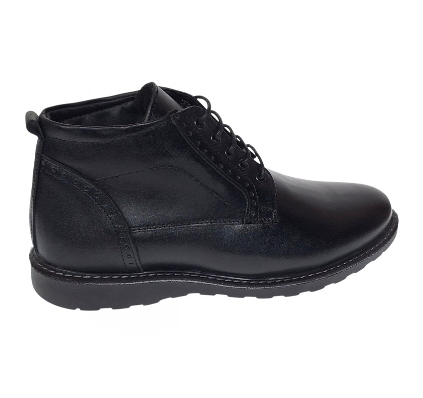 Ghete barbati din piele naturala pe talpa Sport Urban cu siret si fermoar imblanite GS2019CSN