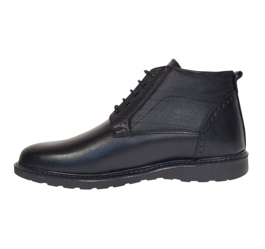 Ghete barbati din piele naturala pe talpa Sport Urban cu siret imblanite GS2019CSN