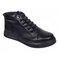 Ghete casual barbati model iarna din piele naturala cu fermoar  GS2021GN