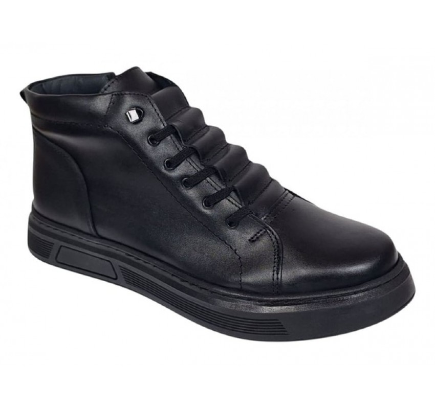 Ghete casual barbati model iarna din piele naturala cu fermoar  GS2021GN