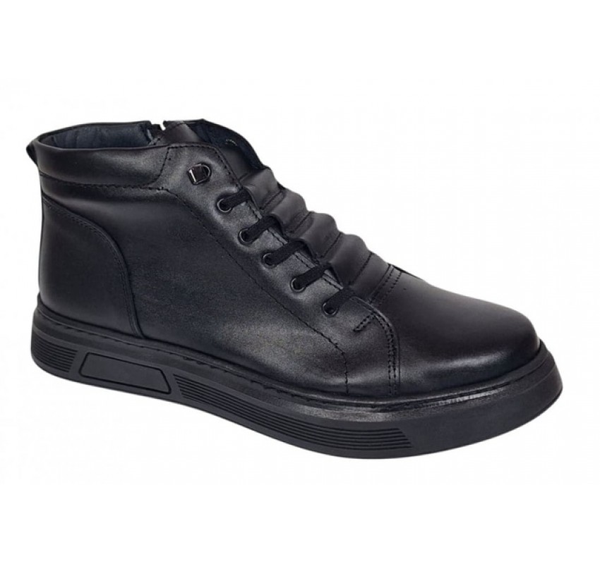 Ghete casual barbati model iarna din piele naturala cu fermoar  GS2021GN