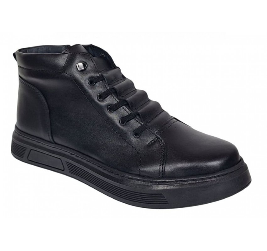 Ghete casual barbati model iarna din piele naturala cu fermoar  GS2021GN