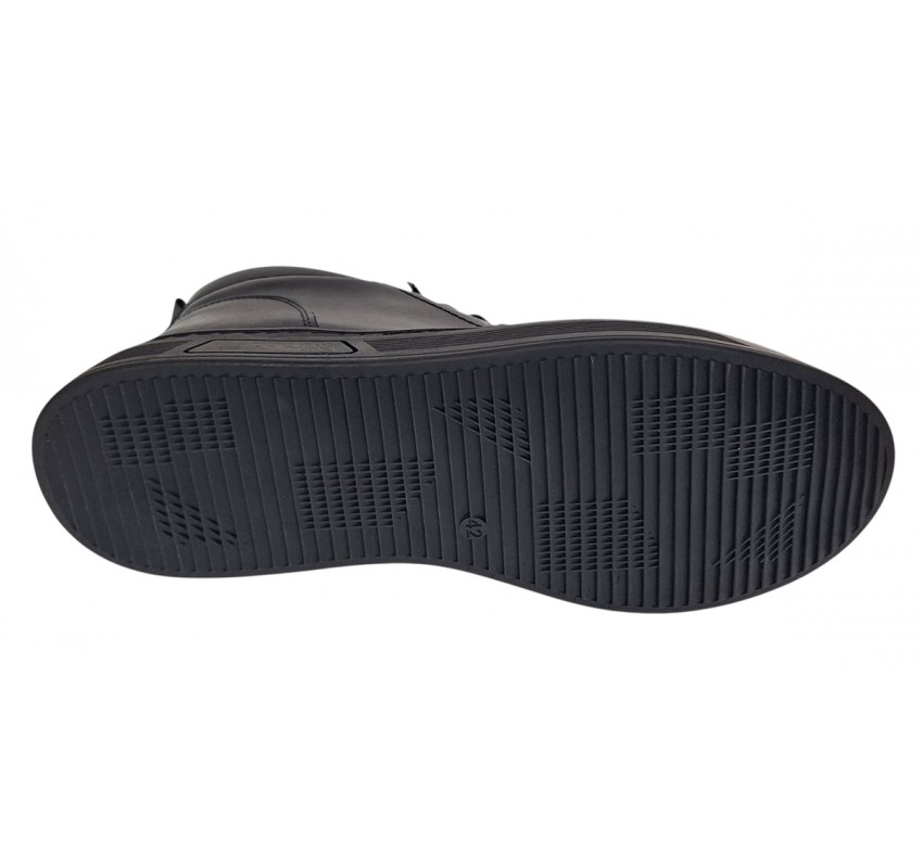 Ghete barbati casual negre din piele naturala imblanite cu fermoar GS2021GN