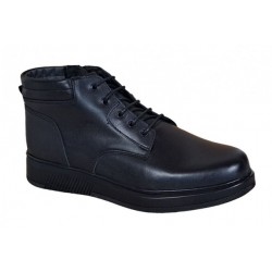 Ghete barbati din piele naturala imblanite culoare neagra GSSPORT23N