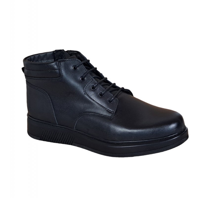 Ghete barbati din piele naturala imblanite culoare neagra GSSPORT23N