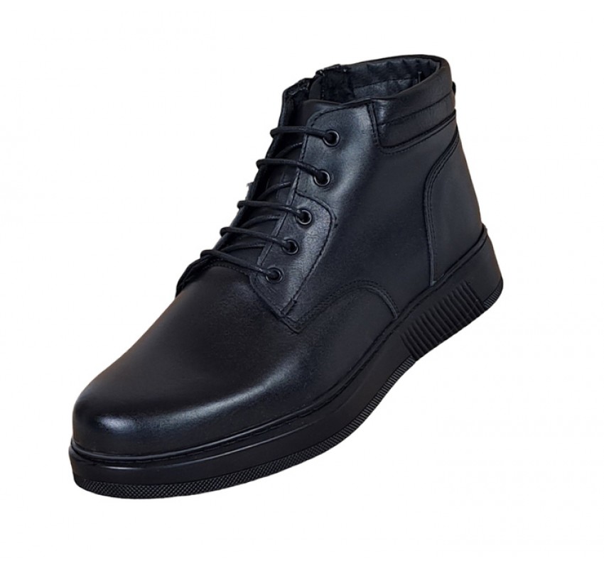 Ghete barbati din piele naturala imblanite culoare neagra GSSPORT23N