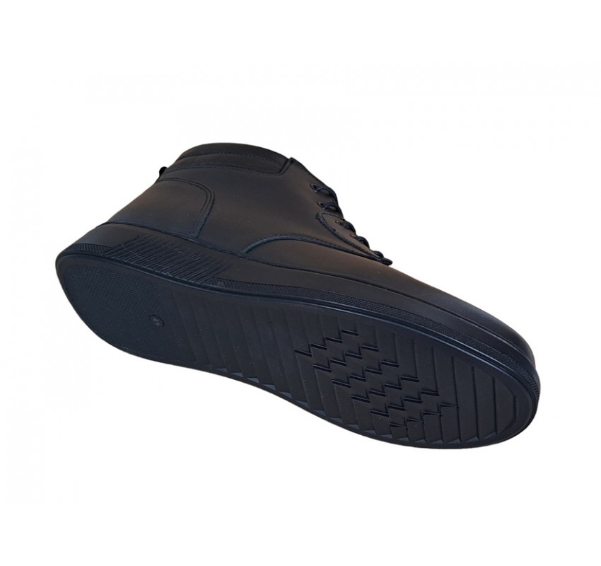 Ghete barbati din piele naturala imblanite culoare neagra GSSPORT23N