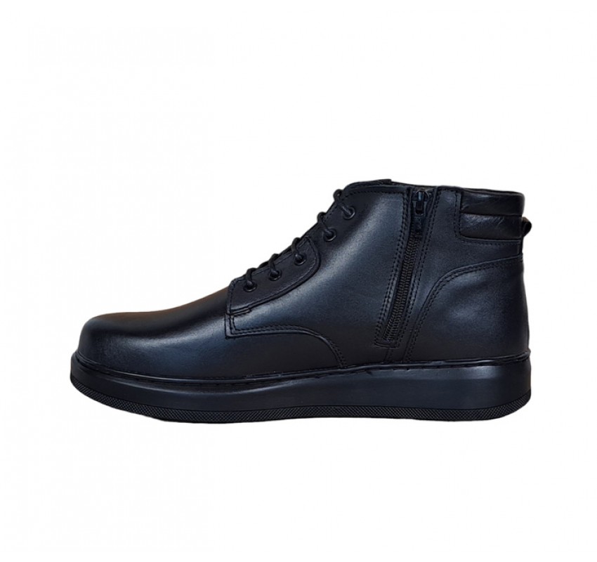 Ghete barbati din piele naturala imblanite culoare neagra GSSPORT23N