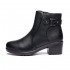 Ghete dama din piele naturala cu fermoar imblanite Negru  JF-50
