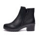 Ghete dama din piele eco cu fermoar imblanite Negru JF-51N Ghete dama din piele eco cu fermoar imblanite Negru JF-51N